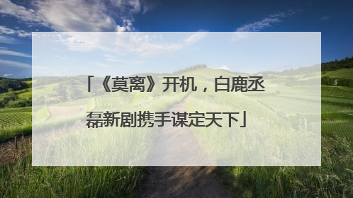 《莫离》开机，白鹿丞磊新剧携手谋定天下
