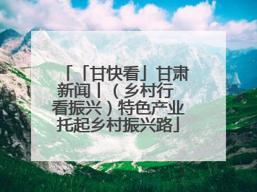 「甘快看」甘肃新闻丨（乡村行 看振兴）特色产业托起乡村振兴路