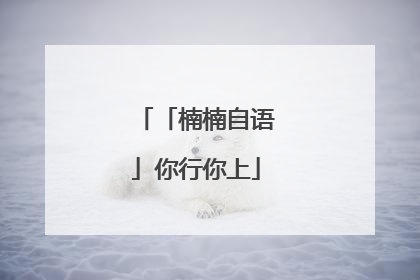 「楠楠自语」你行你上