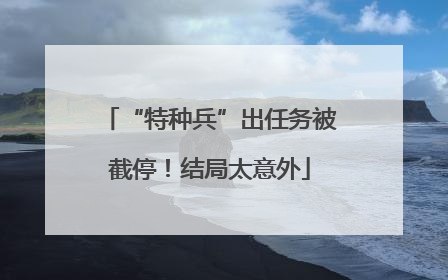 “特种兵”出任务被截停！结局太意外