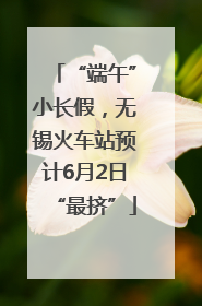 “端午”小长假，无锡火车站预计6月2日“最挤”