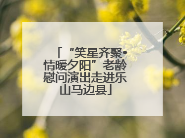 “笑星齐聚•情暖夕阳”老龄慰问演出走进乐山马边县
