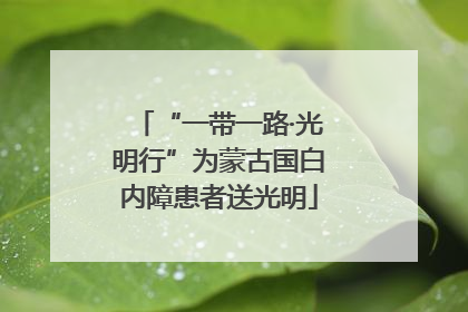 “一带一路·光明行”为蒙古国白内障患者送光明