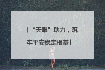 “天眼”助力，筑牢平安稳定根基