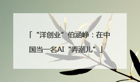 “洋创业”伯涵峥：在中国当一名AI“弄潮儿”