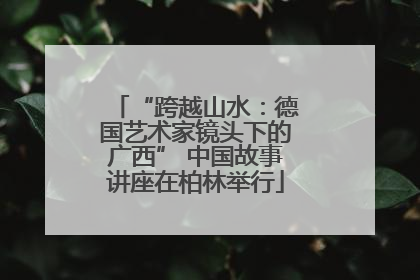 “跨越山水：德国艺术家镜头下的广西” 中国故事讲座在柏林举行