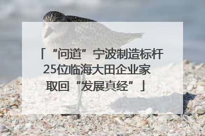 “问道”宁波制造标杆 25位临海大田企业家取回“发展真经”