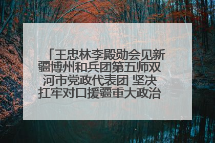 王忠林李殿勋会见新疆博州和兵团第五师双河市党政代表团 坚决扛牢对口援疆重大政治责任 推动双方实现优势互补务实合作