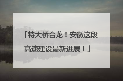 特大桥合龙！安徽这段高速建设最新进展！