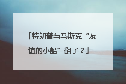 特朗普与马斯克“友谊的小船”翻了？