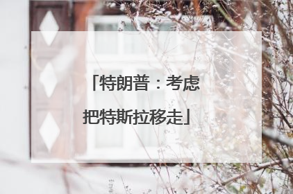 特朗普：考虑把特斯拉移走