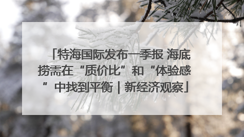 特海国际发布一季报 海底捞需在“质价比”和“体验感”中找到平衡｜新经济观察