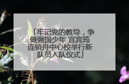 牢记党的教导，争做强国少年 宜宾筠连镇舟中心校举行新队员入队仪式