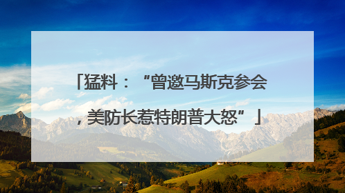 猛料：“曾邀马斯克参会，美防长惹特朗普大怒”