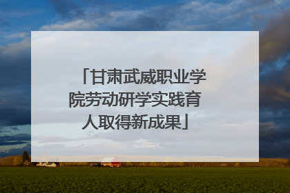 甘肃武威职业学院劳动研学实践育人取得新成果