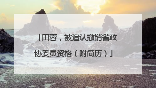 田蓉，被追认撤销省政协委员资格（附简历）