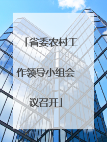 省委农村工作领导小组会议召开