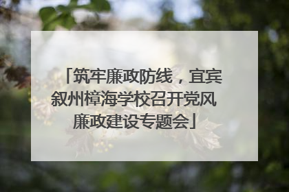 筑牢廉政防线，宜宾叙州樟海学校召开党风廉政建设专题会
