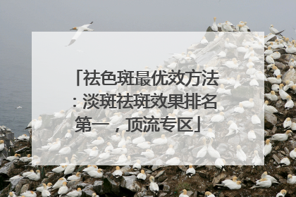 祛色斑最优效方法：淡斑祛斑效果排名第一，顶流专区