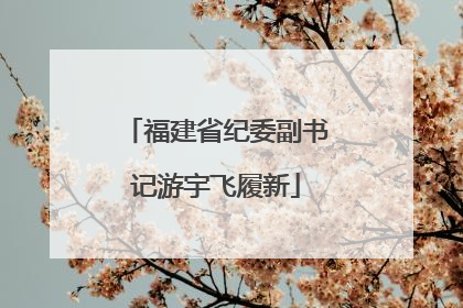 福建省纪委副书记游宇飞履新