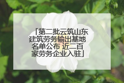 第二批云筑山东建筑劳务输出基地名单公布 近二百家劳务企业入驻