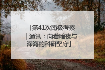 第41次南极考察｜通讯：向着暗夜与深海的科研坚守