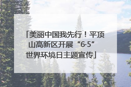 美丽中国我先行！平顶山高新区开展“6·5”世界环境日主题宣传