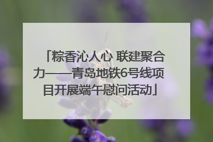 粽香沁人心 联建聚合力——青岛地铁6号线项目开展端午慰问活动