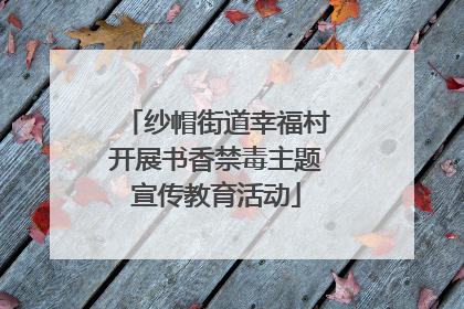 纱帽街道幸福村开展书香禁毒主题宣传教育活动