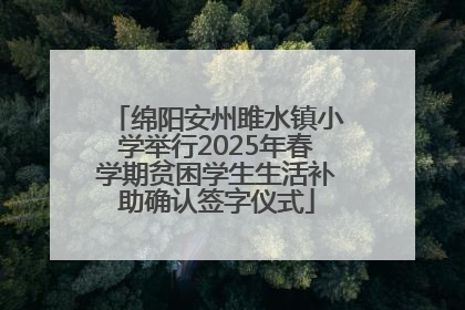绵阳安州雎水镇小学举行2025年春学期贫困学生生活补助确认签字仪式