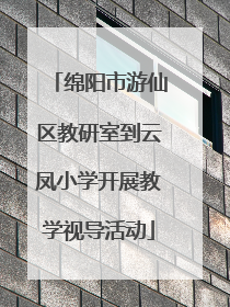 绵阳市游仙区教研室到云凤小学开展教学视导活动