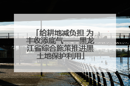给耕地减负担 为丰收添底气——黑龙江省综合施策推进黑土地保护利用