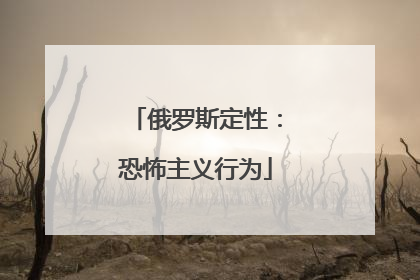 俄罗斯定性：恐怖主义行为