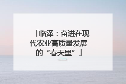 临泽：奋进在现代农业高质量发展的“春天里”