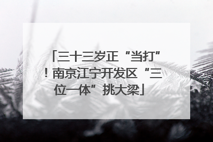 三十三岁正“当打”！南京江宁开发区“三位一体”挑大梁