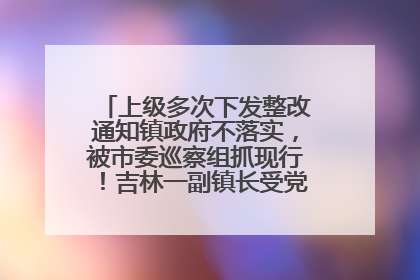 上级多次下发整改通知镇政府不落实，被市委巡察组抓现行！吉林一副镇长受党内警告处分