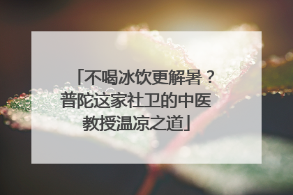 不喝冰饮更解暑？普陀这家社卫的中医教授温凉之道