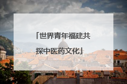 世界青年福建共探中医药文化
