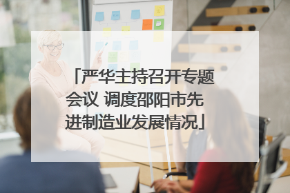 严华主持召开专题会议 调度邵阳市先进制造业发展情况