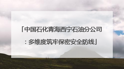中国石化青海西宁石油分公司：多维度筑牢保密安全防线