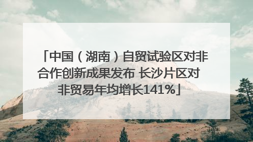 中国（湖南）自贸试验区对非合作创新成果发布 长沙片区对非贸易年均增长141%