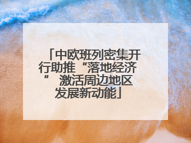 中欧班列密集开行助推“落地经济” 激活周边地区发展新动能