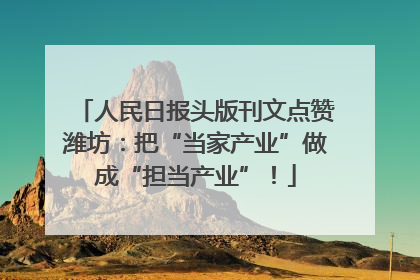 人民日报头版刊文点赞潍坊：把“当家产业”做成“担当产业”！