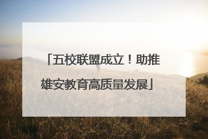五校联盟成立！助推雄安教育高质量发展