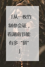 从一枚竹制参会证，看湖南节能有多“拼”