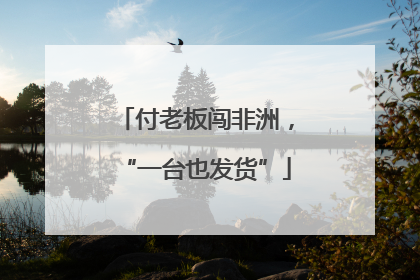 付老板闯非洲，“一台也发货”