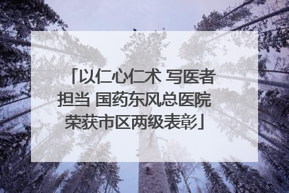 以仁心仁术 写医者担当 国药东风总医院荣获市区两级表彰