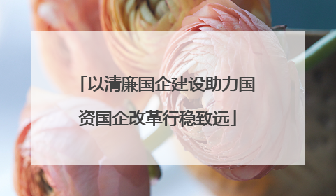 以清廉国企建设助力国资国企改革行稳致远