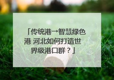 传统港→智慧绿色港 河北如何打造世界级港口群？