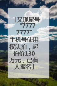 又现尾号“77777777”手机号使用权法拍，起拍价130万元，已有人报名